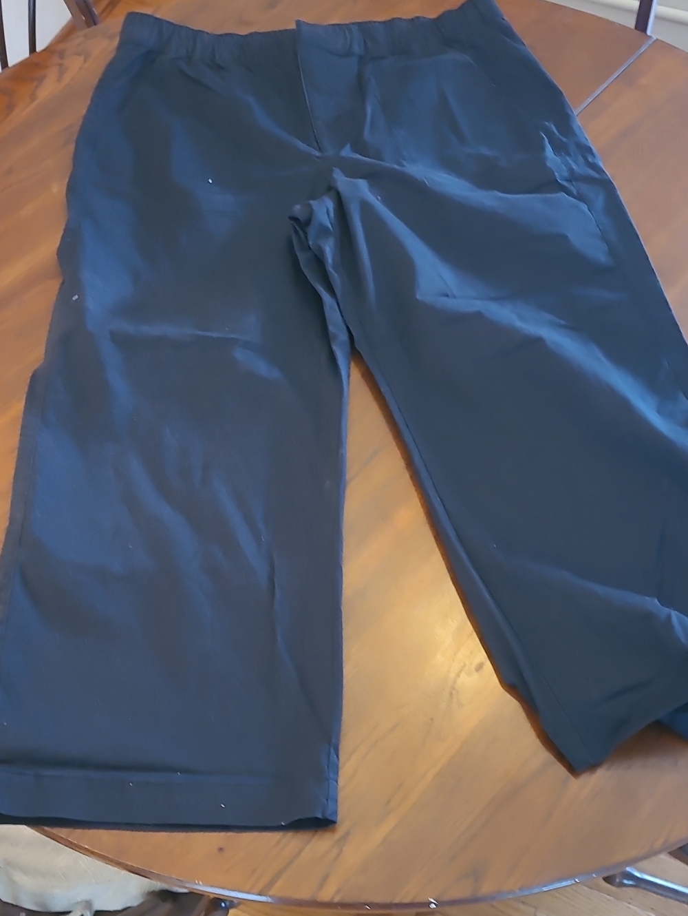 GAP Black Elastic-Waist Wide Leg Pants